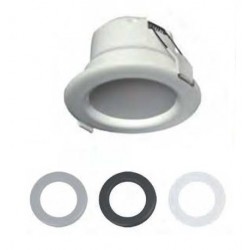 Foco Downlight LED Fijo Redondo 10W, aros color intercambiables